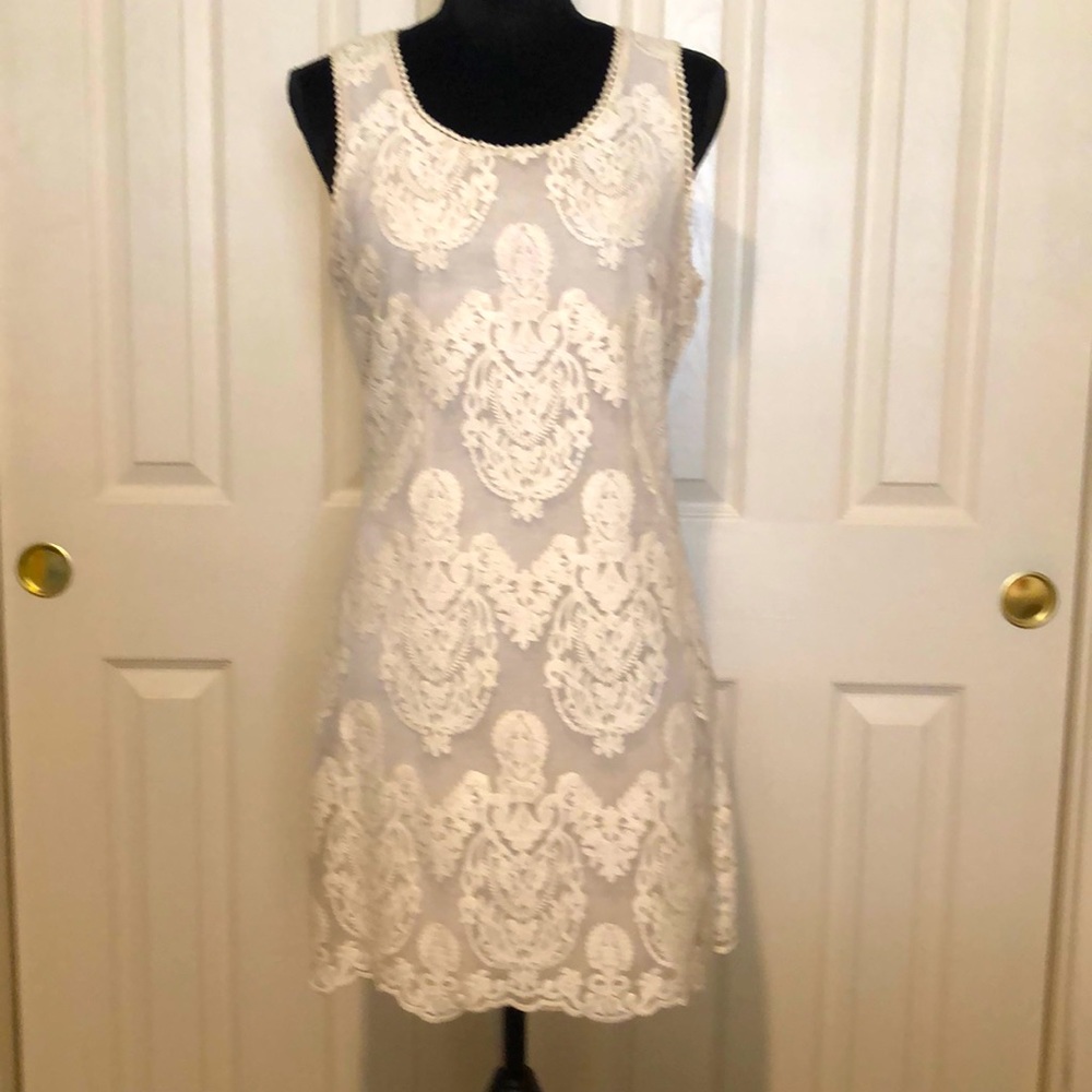Ivory Lace Shift Dress